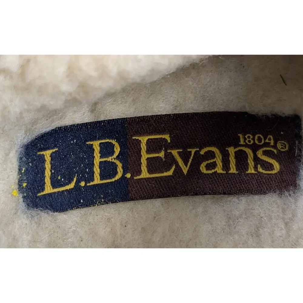 L.B. Evans Shoes Mens Size 9 Brown Suede Slippers Moccasin Sherpa Lining Comfort
